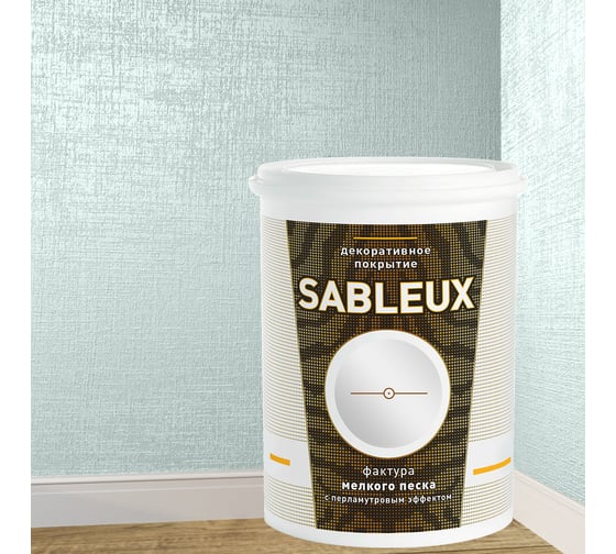 Декоративное покрытие L’impression Sableux 1 л, с фактурой мелкого плотного перламутрового песка цвет Светло зеленый 32099 UA4TJP3EWP 1