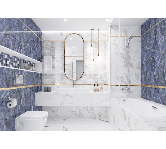 Керамогранит LAPARET golden white statuario 60x60 см, полированный, 1.44 кв.м, 4 шт. в упаковке х9999282634