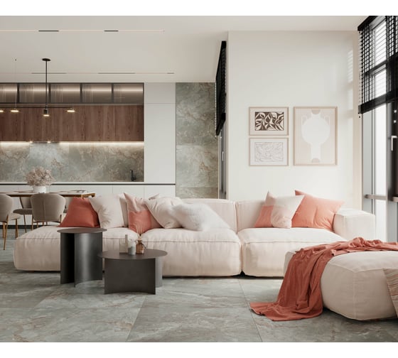 Керамогранит LAPARET gemini olive 80x80 см, карвинг, 1.92 кв.м, 3 шт. в упаковке х9999286906