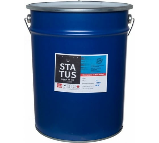 Краска атмосферостойкая Радугамалер STATUS ПФ-115 красная 20 кг 4640000600594