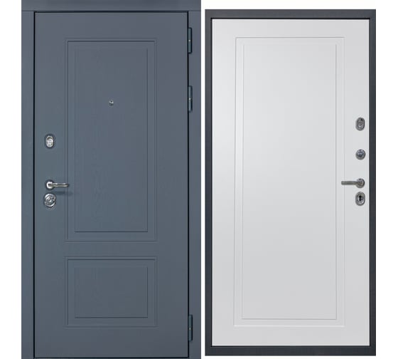 Дверь DIVA МХ-38 2050x860 мм, правая, Ясень графит - Н10 Белый софт УТ-00077264