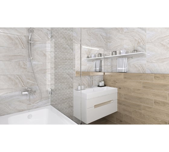 Керамогранит LAPARET Elma кремовый el 0006, 15x60 см, 1.35 кв. м, 15 шт. х9999280312