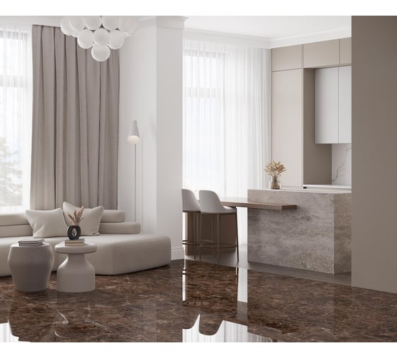 Керамогранит LAPARET Emperador brown 60x60 см, полированный, 1.44 кв. м, 4 шт. х9999287010