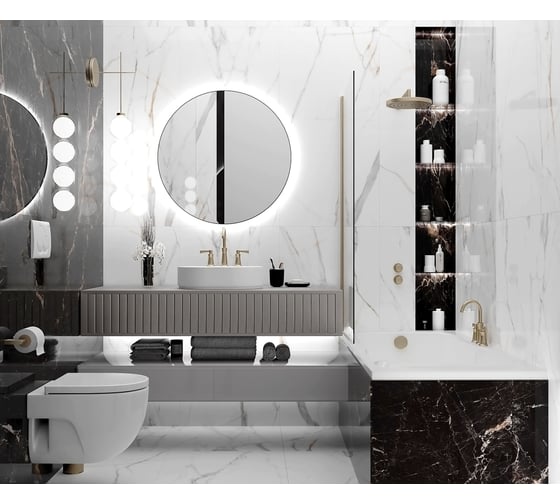 Керамогранит LAPARET Calacatta milan 60x120 см, полированный, 1.44 кв. м, 2 шт. х9999282554