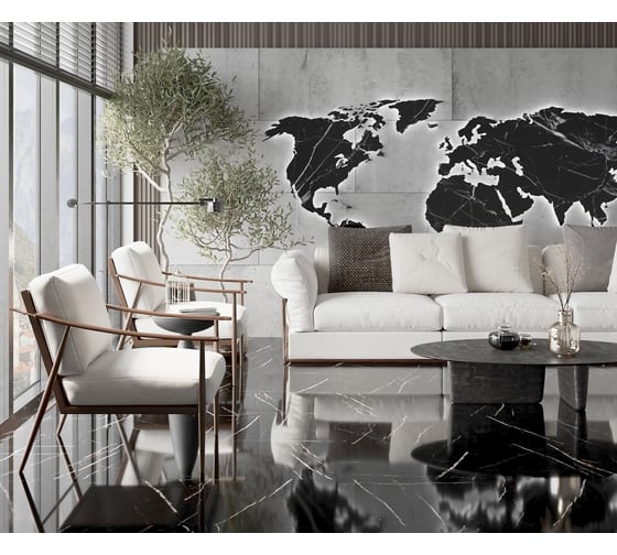 Керамогранит LAPARET Black marquna 60x60 см, полированный, 1.44 кв. м, 4 шт. х9999284963