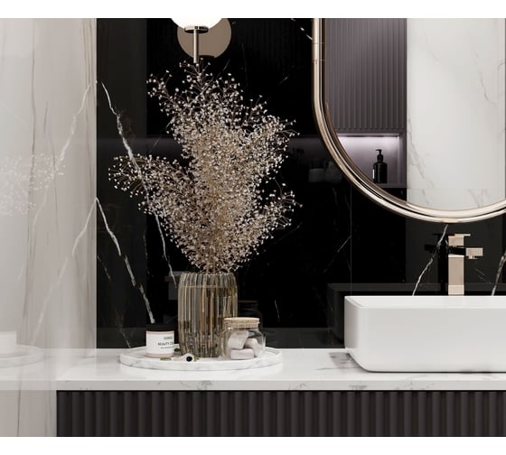 Керамогранит LAPARET Black marquna 60x60 см, полированный, 1.44 кв. м, 4 шт. х9999284963
