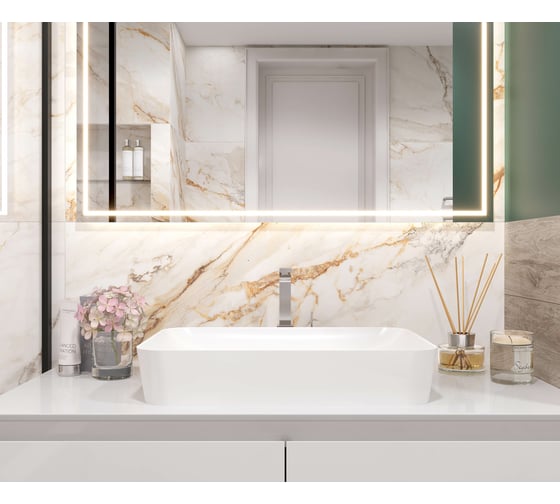 Керамогранит LAPARET Calacatta borgini 60x60 см, структурный, 1.44 кв. м, 4 шт. х9999289600
