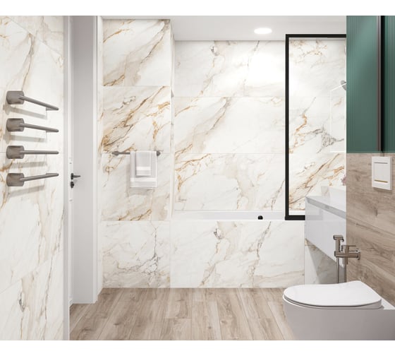 Керамогранит LAPARET Calacatta borgini 60x60 см, структурный, 1.44 кв. м, 4 шт. х9999289600