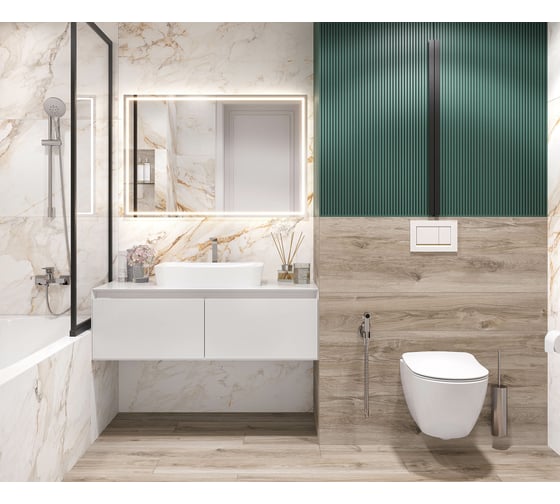 Керамогранит LAPARET Calacatta borgini 60x60 см, структурный, 1.44 кв. м, 4 шт. х9999289600