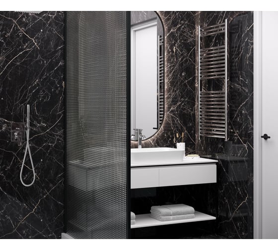 Керамогранит LAPARET Black arkadia черный, полированный, 60x60 см, 1.44 кв. м, 4 шт. х9999281086
