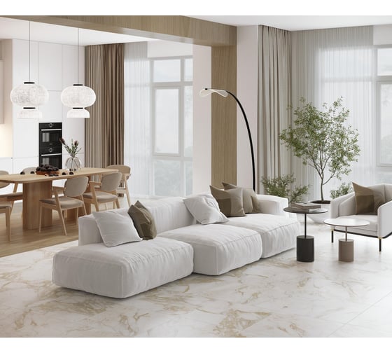 Керамогранит LAPARET Calacatta oro золотой, 60x60 см, матовый, 1.44 кв. м, 4 шт. х9999275895