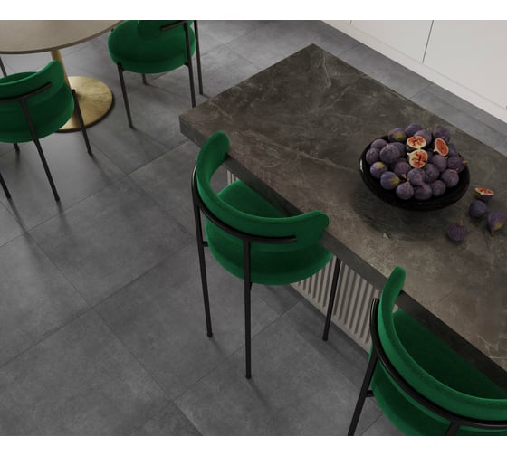 Керамогранит LAPARET Сreed graphite темно-серый, 60x60 см, матовый, 1.44 кв. м, 4 шт. х9999290545