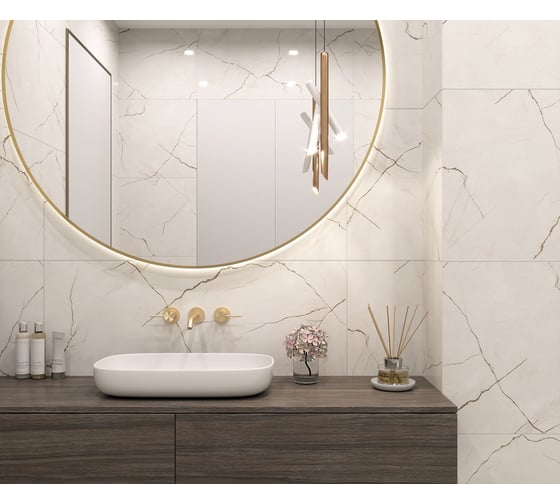 Керамогранит LAPARET Alice crema, 60x120 см, полированный, 1.44 кв. м, 2 шт. х9999282546