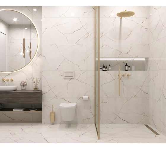 Керамогранит LAPARET Alice crema, 60x120 см, полированный, 1.44 кв. м, 2 шт. х9999282546