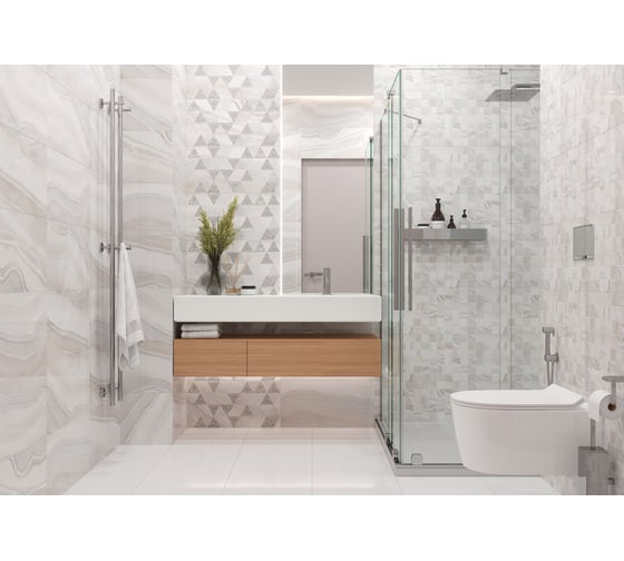 Керамогранит LAPARET Ceylon светло-серый ce 0064, 15x60 см, 1.35 кв. м, 15 шт. х9999280333