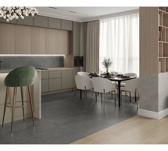 Керамогранит LAPARET Сode ash темно-серый, 60x60 см, матовый, 1.44 кв. м, 4 шт. х9999290555
