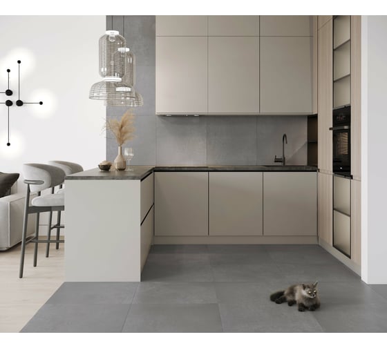 Керамогранит LAPARET Betonhome grey серый, 60x60 см, матовый, 1.44 кв. м, 4 шт. х9999291189