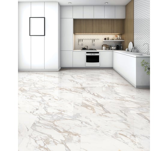 Керамогранит LAPARET Calacatta roma 60x60 см, матовый, 1.44 кв. м, 4 шт. х9999282623