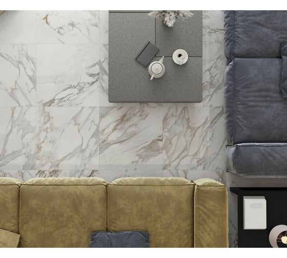Керамогранит LAPARET Calacatta roma 60x60 см, матовый, 1.44 кв. м, 4 шт. х9999282623