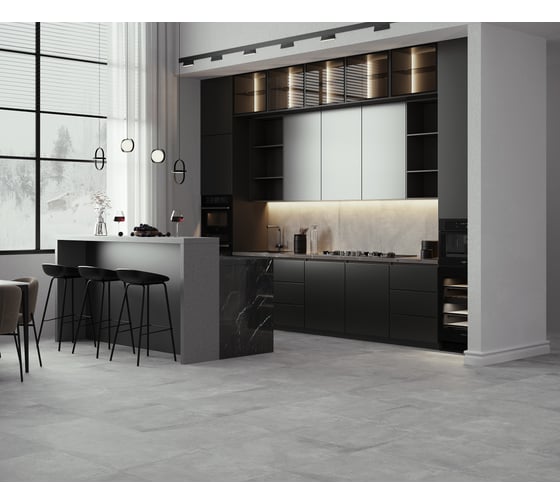 Керамогранит LAPARET Callisto gray 60x60 см, карвинг, 1.44 кв. м, 4 шт. х9999286883