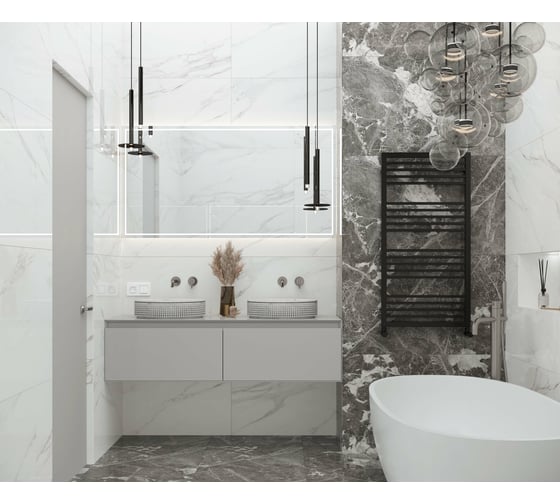 Керамогранит LAPARET Calacatta superb белый, 60x60 см, полированный, 1.44 кв. м, 4 шт. х9999275897