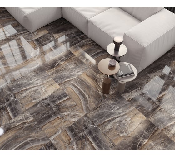 Керамогранит LAPARET Electra brown 60x60 см, полированный, 1.44 кв. м, 4 шт. х9999286837