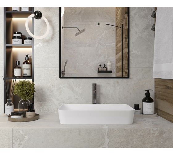 Керамогранит LAPARET Blaze silver светло-серый, 60x120 см, сатинированный карвинг, 1.44 кв. м, 2 шт. х9999293160
