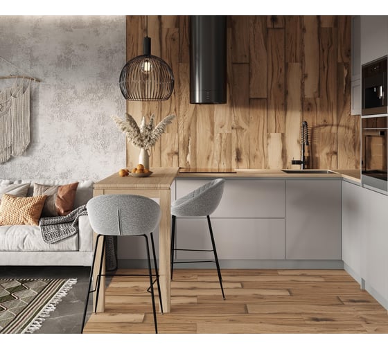 Керамогранит LAPARET Сypress wood sandle темно-бежевый, 20x120 см, матовый структурный 1.2 кв. м, 5 шт. х9999292980
