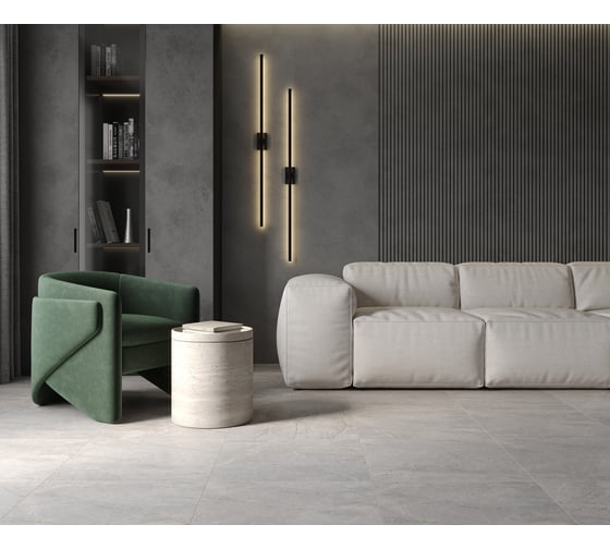 Керамогранит LAPARET Carved river gray 60x60 см, карвинг, 1.44 кв. м, 4 шт. х9999282626