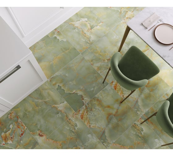Керамогранит LAPARET Dalim mint 60x60 см, полированный, 1.44 кв. м, 4 шт. х9999286829