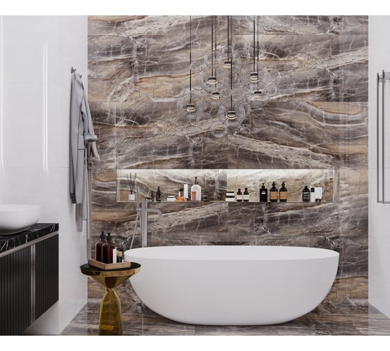 Керамогранит LAPARET Electra brown 60x120 см, полированный, 1.44 кв. м, 2 шт. х9999286812