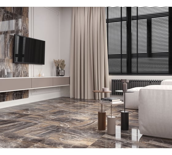 Керамогранит LAPARET Electra brown 60x120 см, полированный, 1.44 кв. м, 2 шт. х9999286812