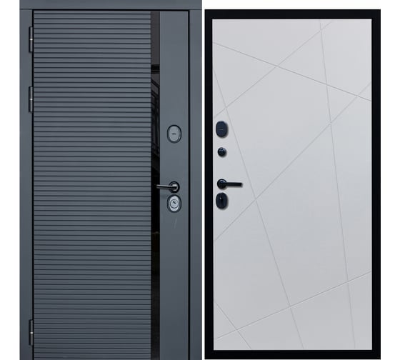 Дверь DIVA МХ-45 2050x860 мм, левая, Антрацит софт - Д11 Белый софт УТ-00077473 1