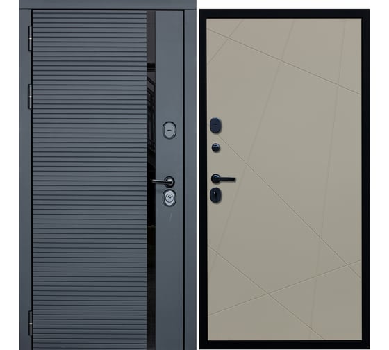 Дверь DIVA МХ-45 2050x860 мм, левая, Антрацит софт - Д11 Софт Шампань УТ-00077482 1