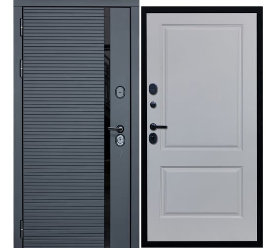 Дверь DIVA МХ-45 2050x860 мм, левая, Антрацит софт - Д7 Белый софт УТ-00077511 1