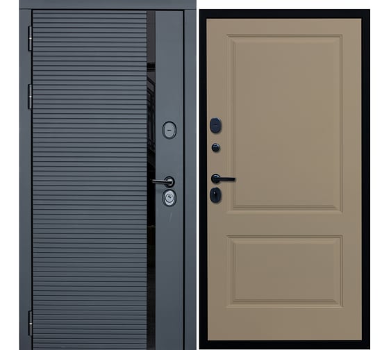 Дверь DIVA МХ-45 2050x860 мм, левая, Антрацит софт - Д7 Софт шампань УТ-00077521