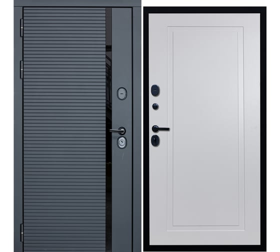 Дверь DIVA МХ-45 2050x860 мм, левая, Антрацит софт - Н10 Белый софт УТ-00077525 1