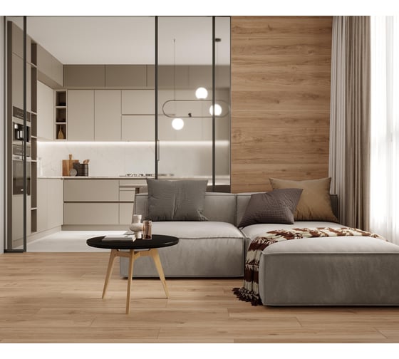 Керамогранит LAPARET Epiq noce коричневый, 20x120 см, матовый структурный, 1.2 кв. м, 5 шт. х9999292994