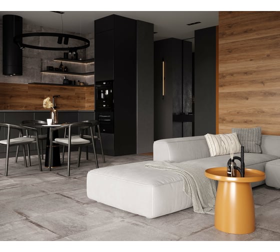 Керамогранит LAPARET Cemento grigio серый, 60x120 см, матовый карвинг, 1.44 кв. м, 2 шт. х9999294701