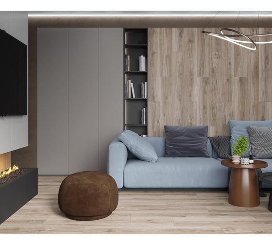 Керамогранит LAPARET Epiq tortora серо-бежевый, 20x120 см, матовый структурный, 1.2 кв. м, 5 шт. х9999292996