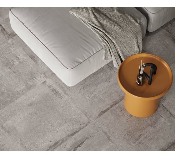 Керамогранит LAPARET Cemento grigio серый, 60x60 см, матовый карвинг, 1.44 кв. м, 4 шт. х9999294705