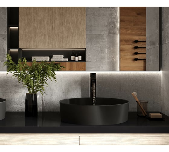 Керамогранит LAPARET Cemento grigio серый, 60x60 см, матовый карвинг, 1.44 кв. м, 4 шт. х9999294705