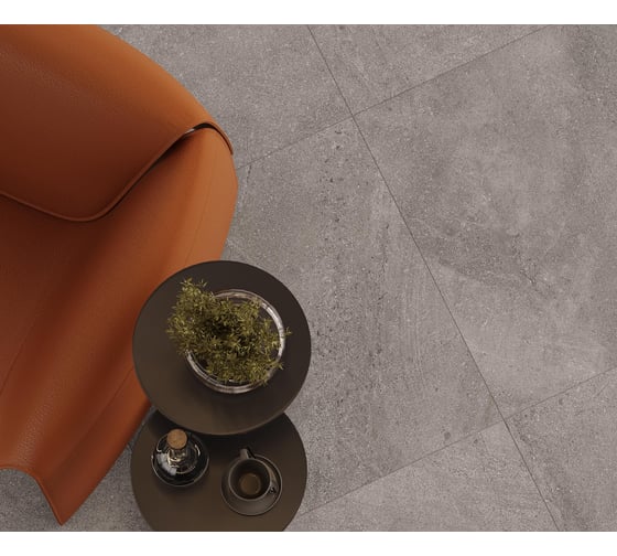 Керамогранит LAPARET Dosimo grey серый, 60x60 см, сатинированный карвинг, 1.44 кв. м, 4 шт. х9999293143