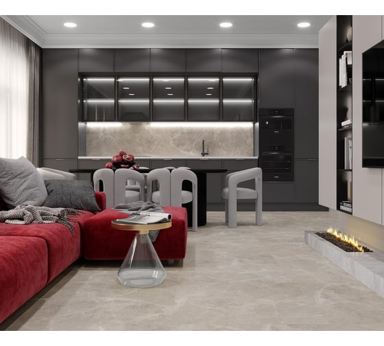 Керамогранит LAPARET Dacota grey серый, 80x80 см, лаппатированный 1.92 кв. м, 3 шт. х9999293114