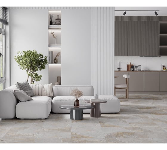Керамогранит LAPARET Fantastico grey granito 60x120 см, полированный, 1.44 кв. м, 2 шт. х9999286989