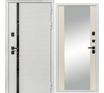 Дверь DIVA МХ-45 зеркало, 2050x960 мм, правая, Белая шагрень - Д15, Софт шампань УТ-00078197