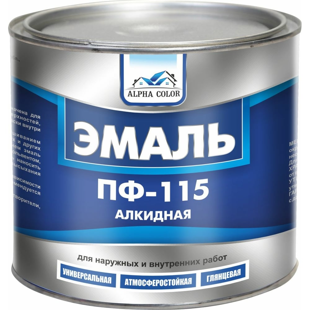 Эмаль Царицынские краски Alpha Color ПФ 115, зеленая, 2.7 кг 34914 ...