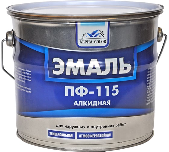 Эмаль Царицынские краски Alpha Color ПФ 115, белая, матовая, 3.2 кг 34581 1