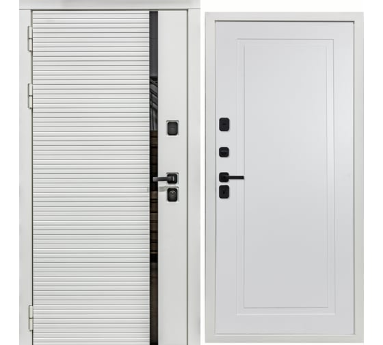 Дверь DIVA МХ-45 2050x860 мм, левая, Белая шагрень - Н10 Белый софт УТ-00078148 1