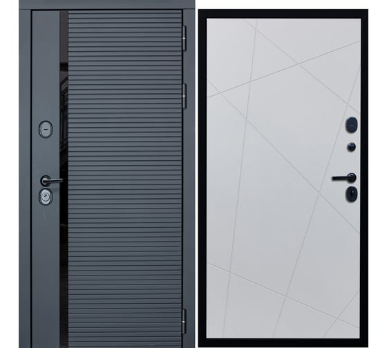 Дверь DIVA МХ-45 2050x860 мм, правая, Антрацит софт - Д11 Белый софт УТ-00077474